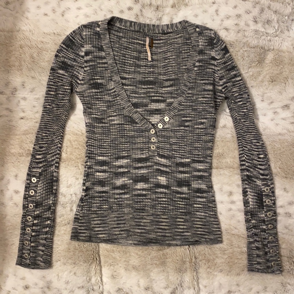 Free People Wool Blend Henley long sleeve